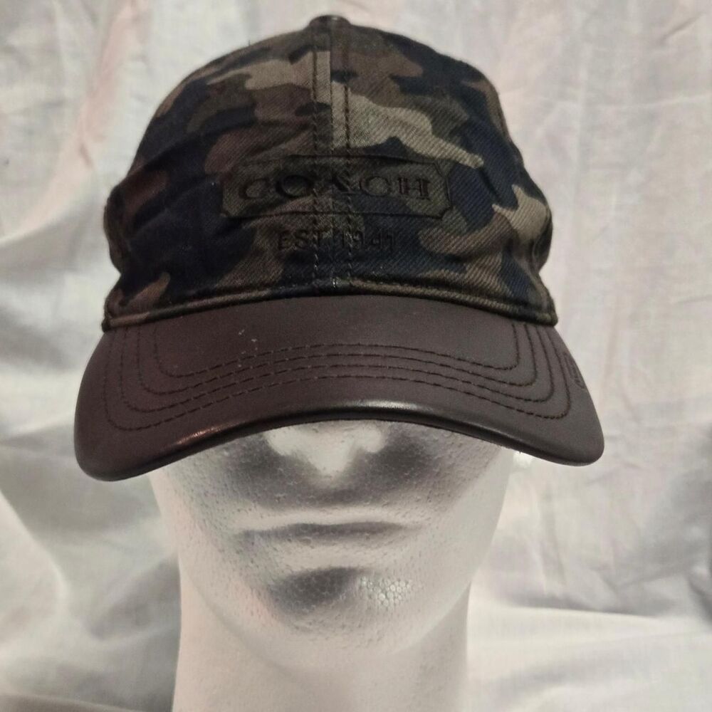 Coach Men's Green and Khaki Hat